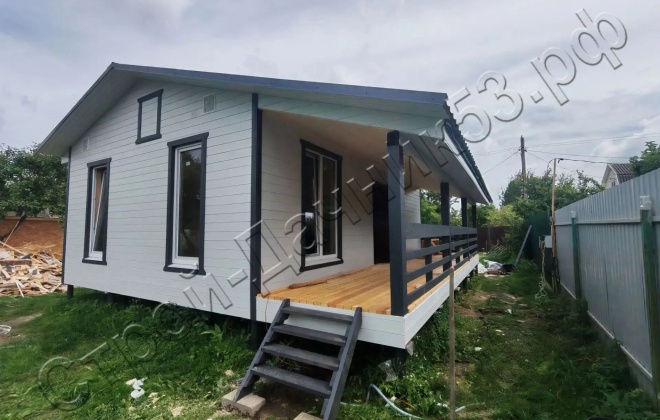 1 Каркасный дом Д-34, 9x8 м, 72 М², Смоленская область, Гагаринский район, СНТ Луч (2)
